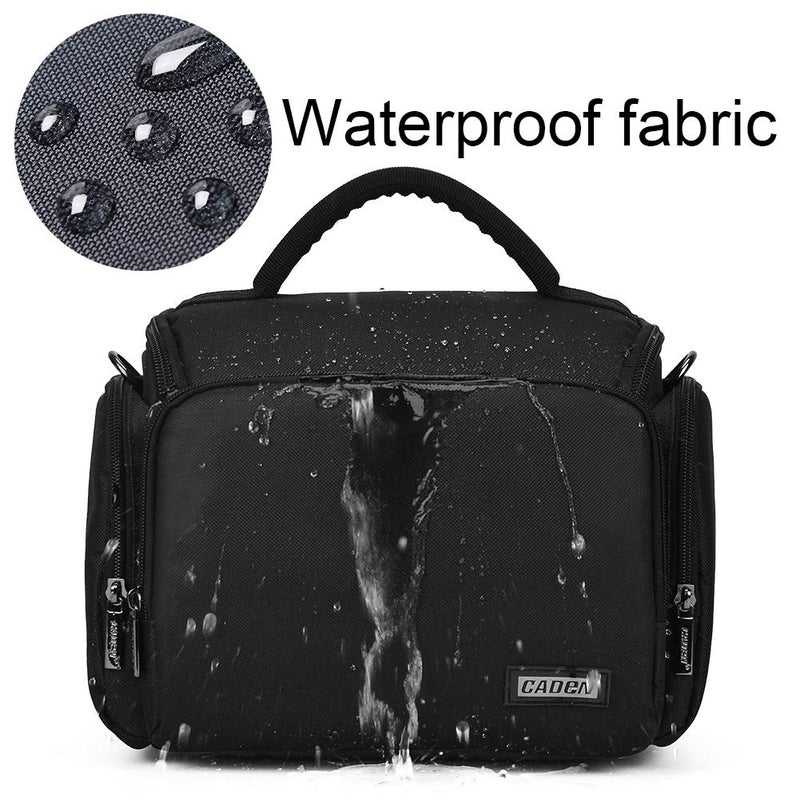 CADeN Camera Shoulder Crossbody Bag Case Compatible for Nikon, Canon, Sony SLR/DSLR Mirrorless Cameras and Lenses Waterproof(1.0 M, Black) - Image 2